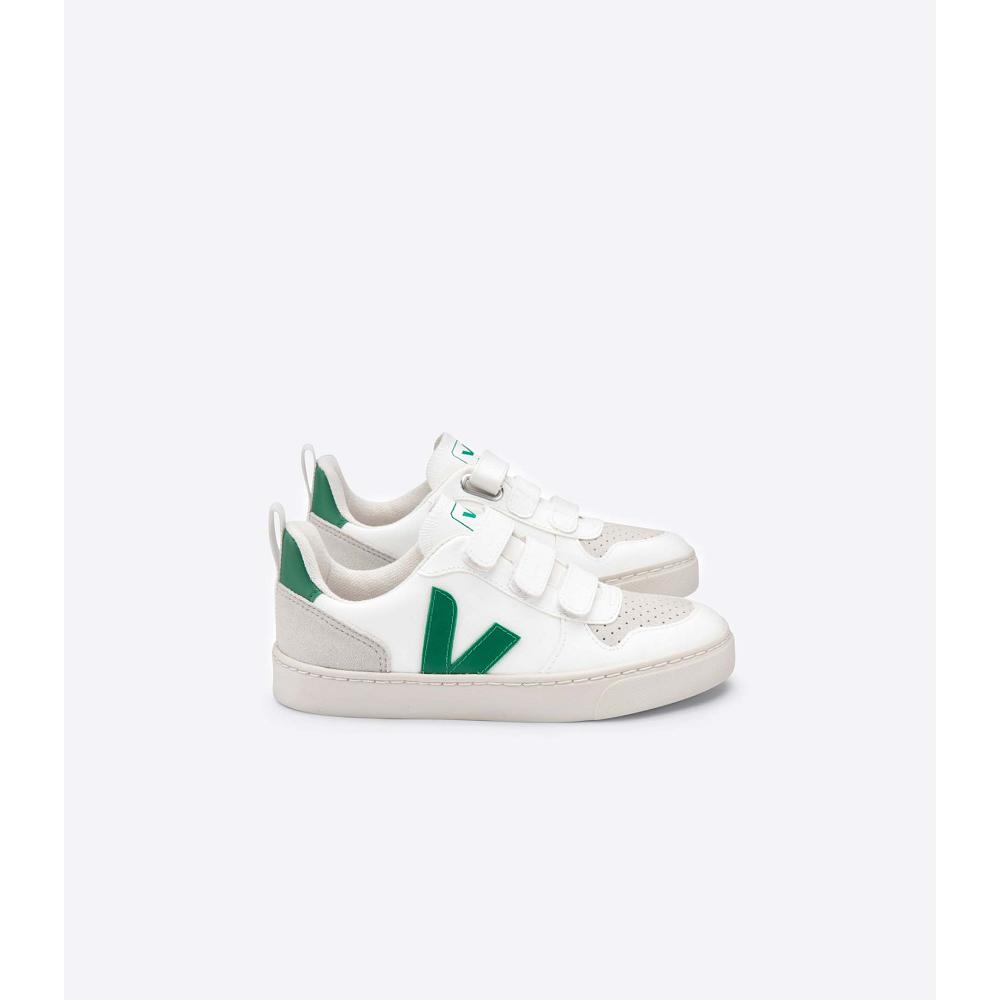 Veja V-10 CWL Schoenen Kinderen White/Green | BE 775KOR